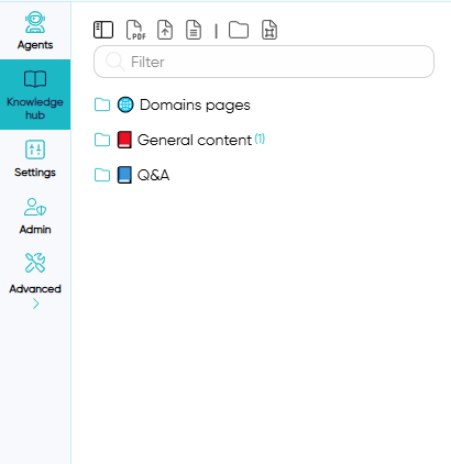 `Knowledge hub location on the sidebar.`